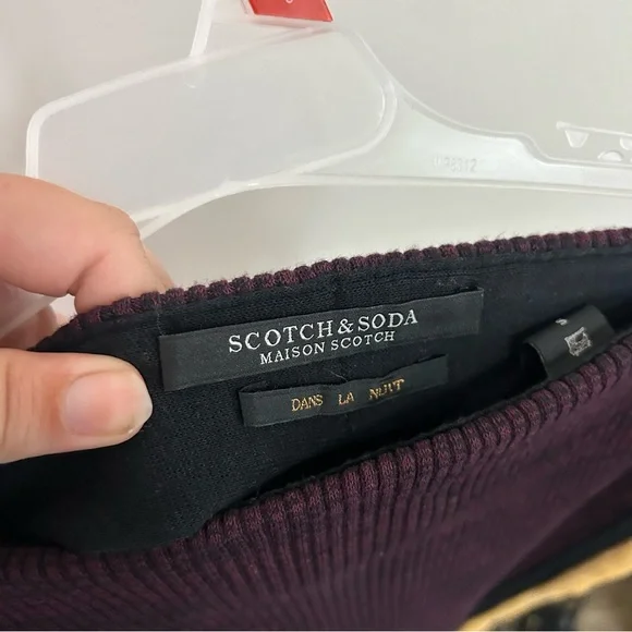 Scotch & Soda burgundy and yellow stripe ribbed sweater skirt - Picture 5 of 6